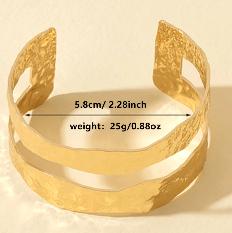Simple Gold Open Cuff Bracelet | Minimalist Metal Bangle | Everyday Chic Party Jewelry