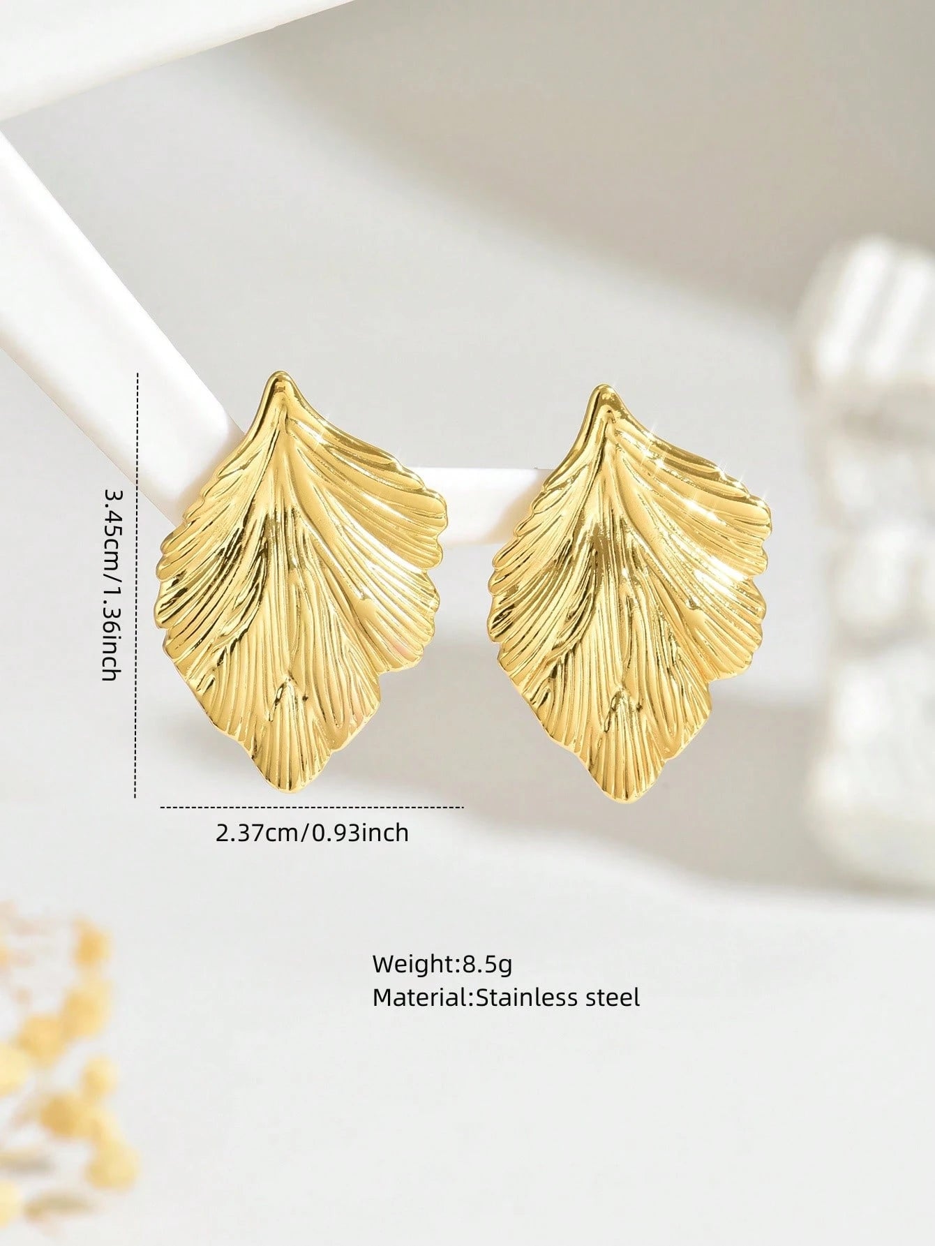 Nature-Inspired Leaf Stud Earrings – Minimalist Stainless Steel Daily & Party Jewelry