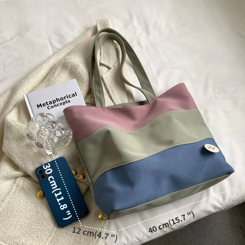 Large Canvas Square Tote Bag – Oversized Shoulder Bag with Zipper | Travel, Work & Laptop Friendly Casual Handbag