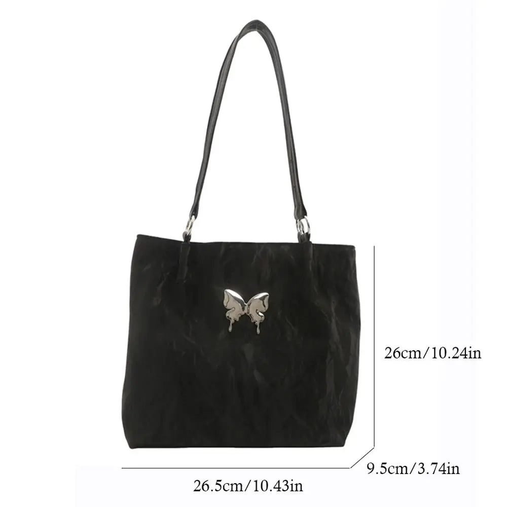 Tote Bag – Butterfly Shoulder Bag, Zipper Closure