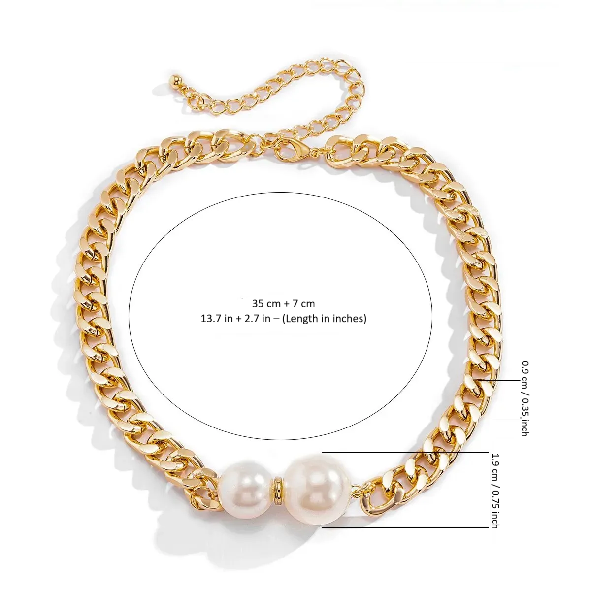 Vintage Gothic Pearl Choker Necklace for Women – Punk Chain Collar Statement Jewelry