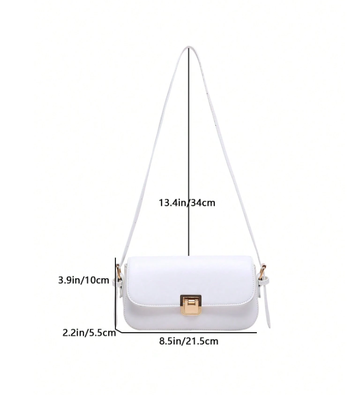 Trendy Small Square Shoulder Armpit Bag – PU Leather Flap Bag, Black & White Lightweight Top Handle Purse