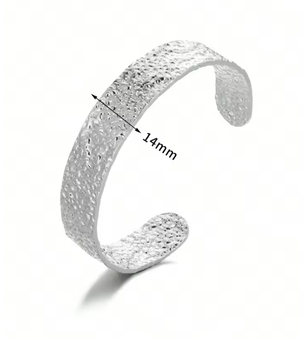 Hammered Gold Wide Cuff Bangle
