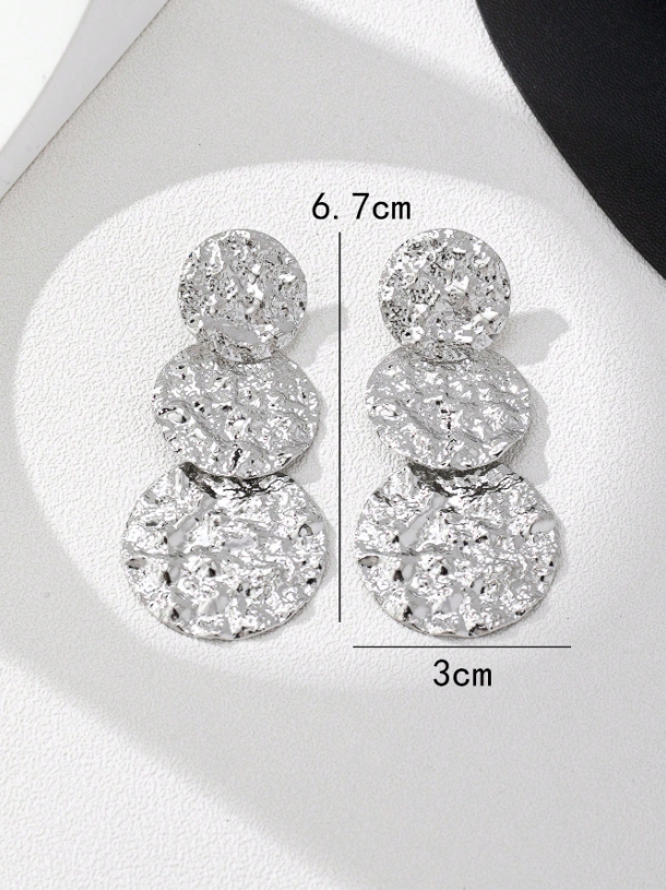 Textured Round Drop Earrings | Elegant European & American Style Jewelry