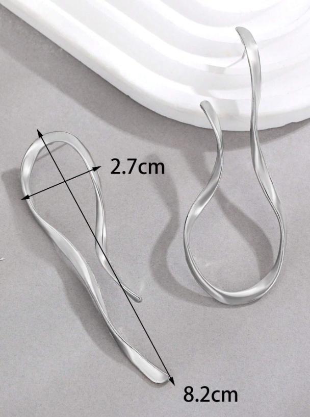 Trendy Asymmetrical Curved Stud Earrings | Geometric Minimalist Zinc Alloy Jewelry