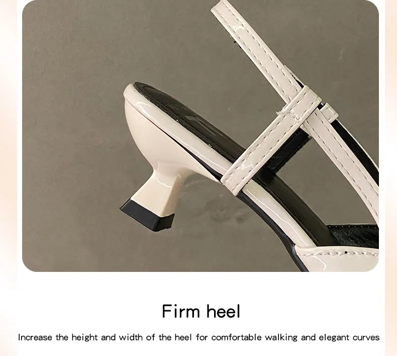 Elegant Pointed Toe Slingback Heels for Women – 2-Inch PU Leather High Heels for Office & Daily Wear