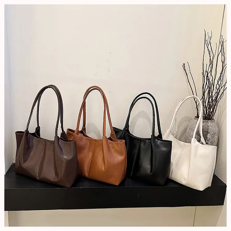 Spacious Shoulder Bag – Large Office & Casual Tote in Plain Design