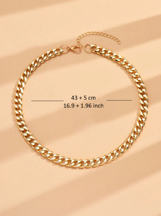 Bold Punk Style Thick Chain Necklace for Women – Statement Gold Choker for Daily & Streetwear Looks