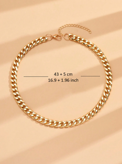 Bold Punk Style Thick Chain Necklace for Women – Statement Gold Choker for Daily & Streetwear Looks