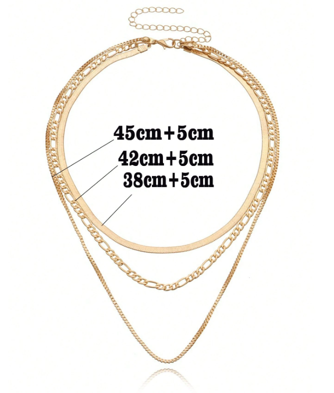 Trendy Multi-Layered Geometric Necklace for Women – Glam Gold Chain