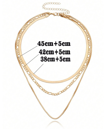Trendy Multi-Layered Geometric Necklace for Women – Glam Gold Chain