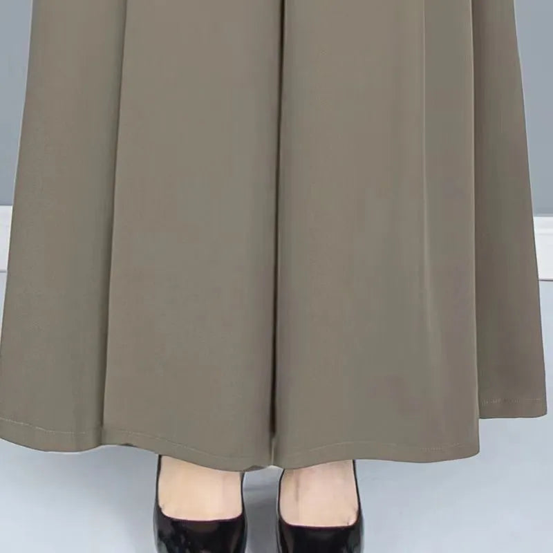 High-Waisted Wide-Leg Pants – Loose Fit, Pleated Trousers with Pockets