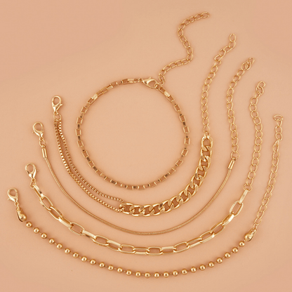 5pcs Hip-Hop Snake Bone Chain Set