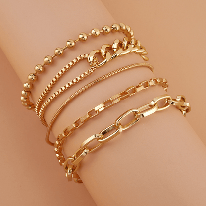 5pcs Hip-Hop Snake Bone Chain Set