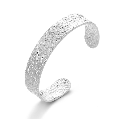 Hammered Gold Wide Cuff Bangle