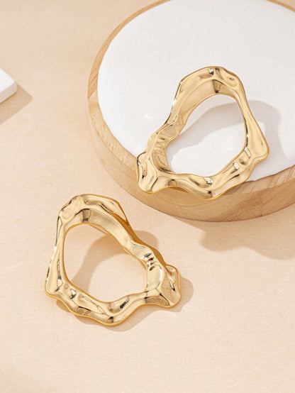 European & American Geometric Asymmetrical Hollow Stud Earrings