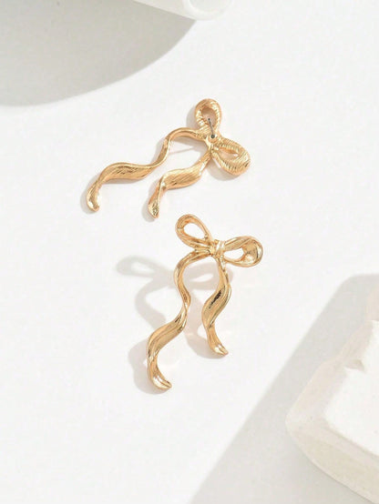 Bow Ribbon Earrings | Cute Romantic Drop Earrings for Party & Daily Wear