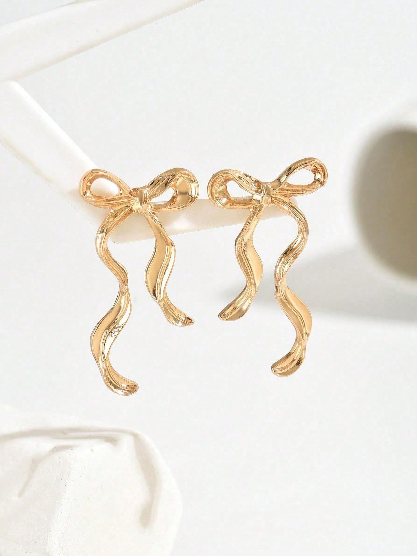 Bow Ribbon Earrings | Cute Romantic Drop Earrings for Party & Daily Wear