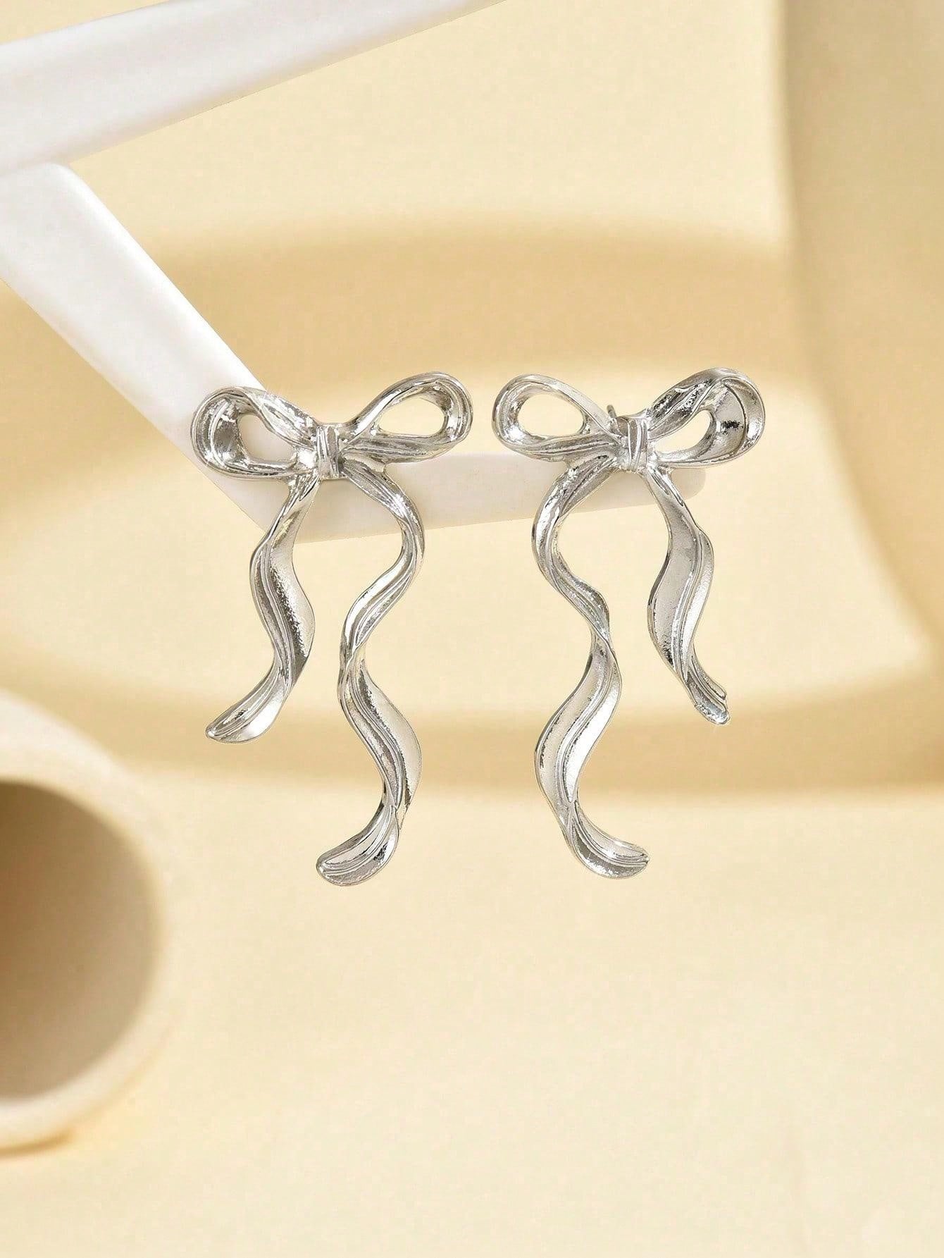 Bow Ribbon Earrings | Cute Romantic Drop Earrings for Party & Daily Wear