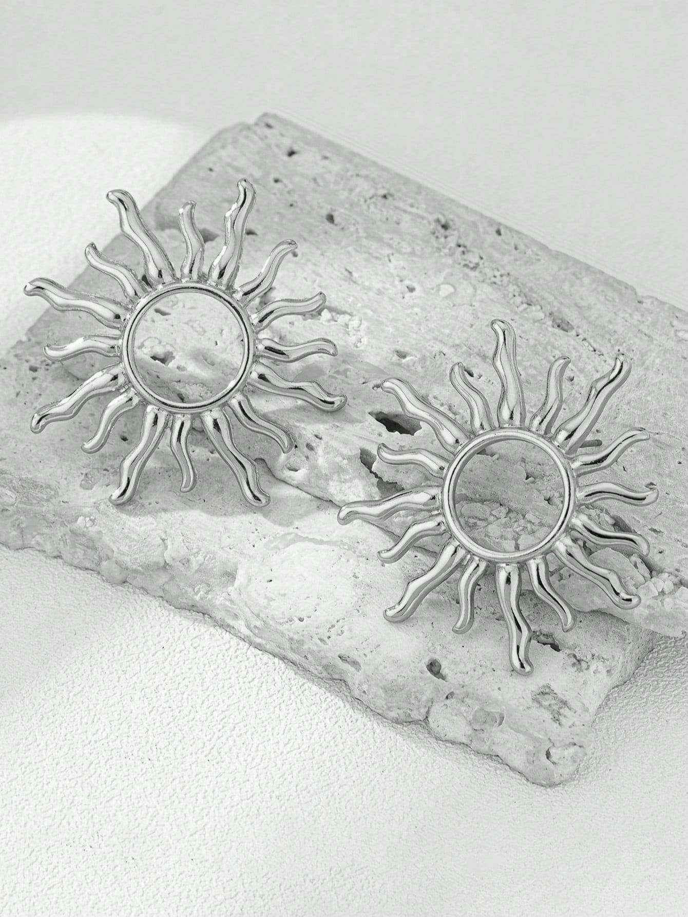 Trendy Sunflower Stud Earrings | Elegant Floral Metal Jewelry