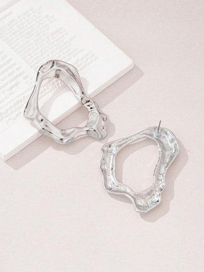 European & American Geometric Asymmetrical Hollow Stud Earrings