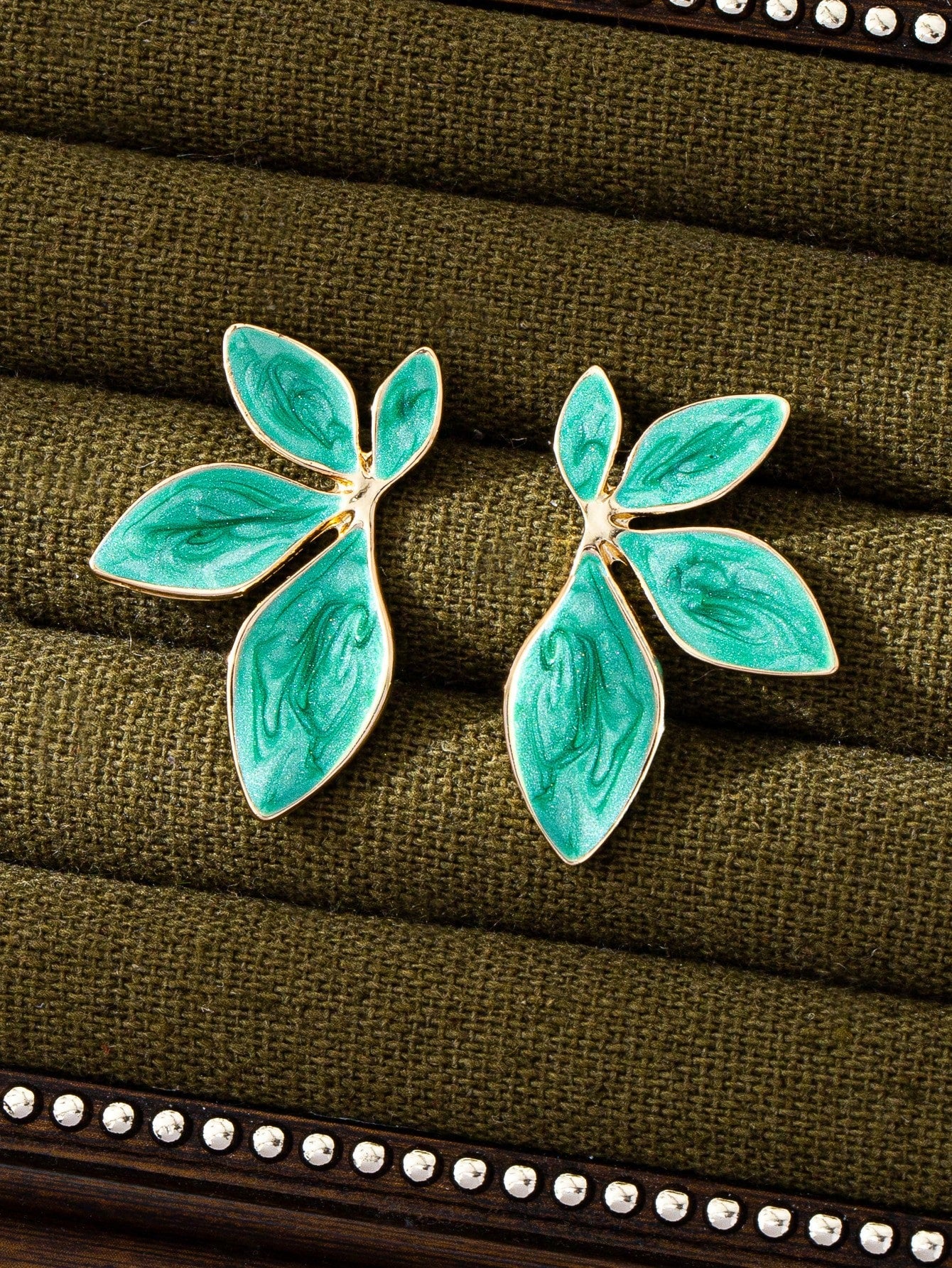Smooth Floral Stainless Steel Stud Earrings | Minimalist Leaf Design Daily Wear Jewelry