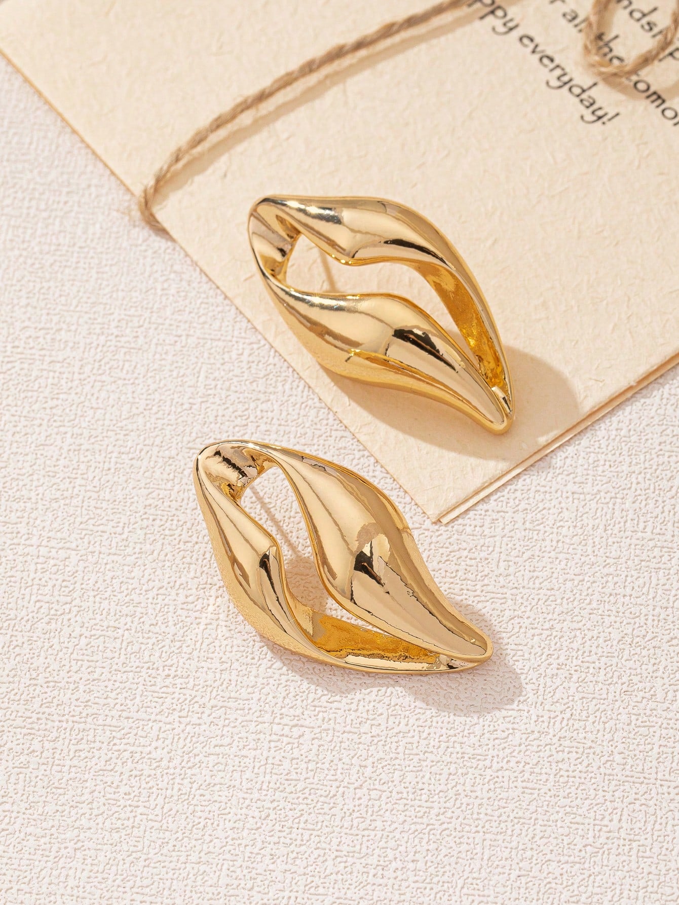 European & American Style Asymmetrical Hollow Out Earrings | Trendy Gold Geometric Studs for Women