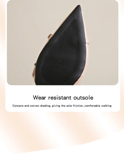 Elegant Pointed Toe Slingback Heels for Women – 3-Inch PU Leather Cone Heel Sandals