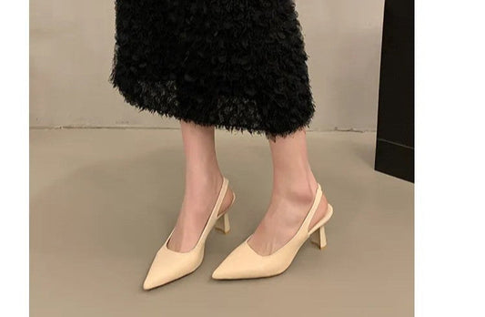 Chic Pointed Toe Slingback Heels for Women – 3 Inch Cone Heel