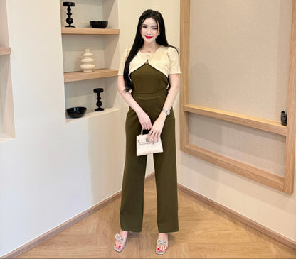 Elegant Wool Wave Co-ord Set with Cropped Shrug & Wide-Leg Pants | Trendy Two-Piece Outfit