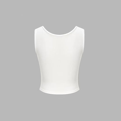 Women’s Sleeveless Ruched Tank Top with Pleated Hem & Square Neck | Casual Summer Fitted Top
