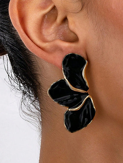 Trendy Metal Leaf Drop Earrings | Stylish Geometric Design for Daily & Party Wear