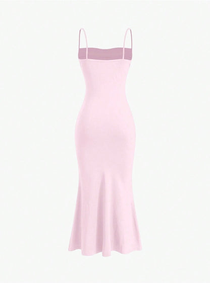 Elegant Pleated Mermaid Cami Maxi Dress – Ruched Backless Slip Dress for Evening & Parties