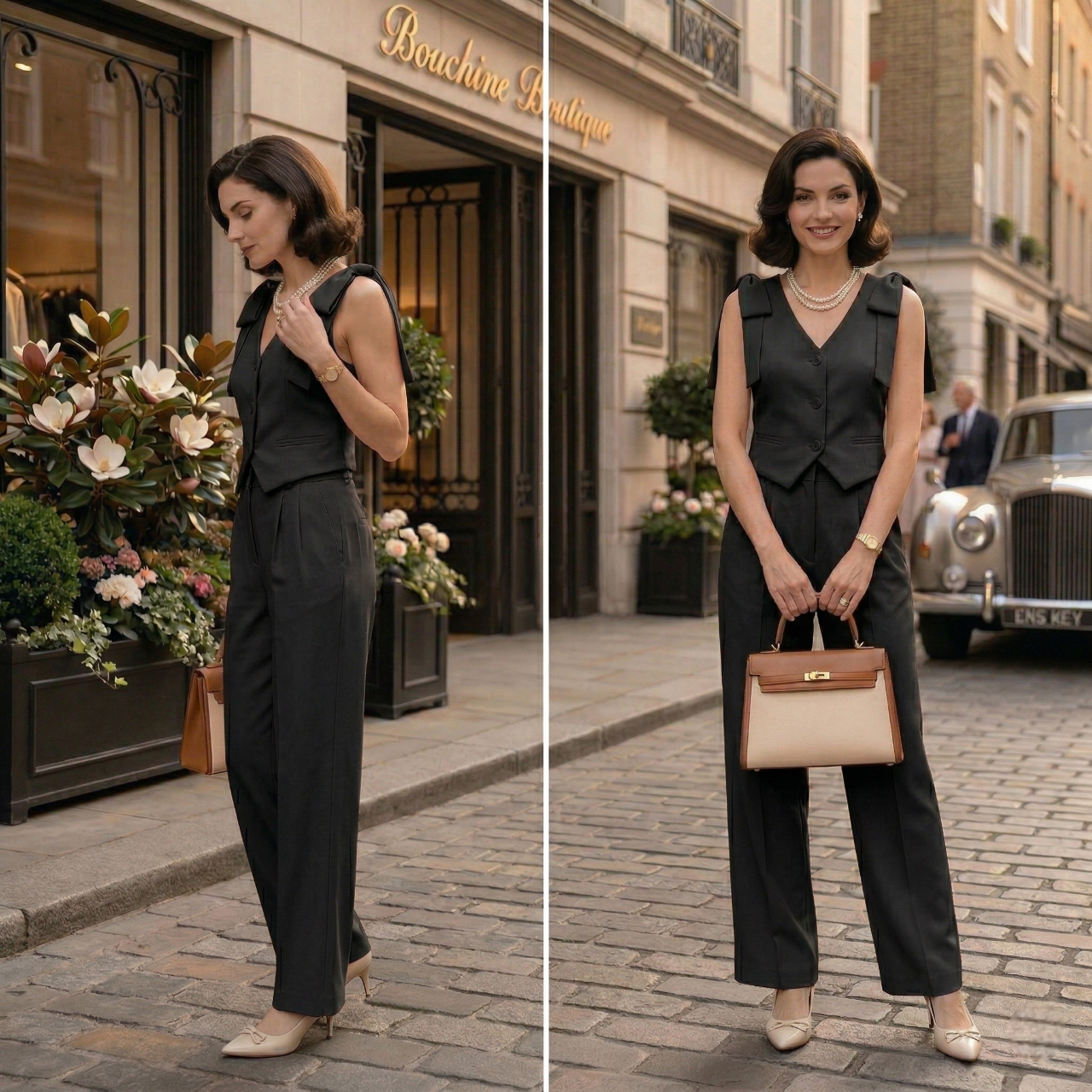 Shop Fashzeo’s 2-piece Vest & Pant Co-ord. Features chic bow shoulders & a tailored fit. Available in Pink, Brown & Black. Elevate your formal look today!