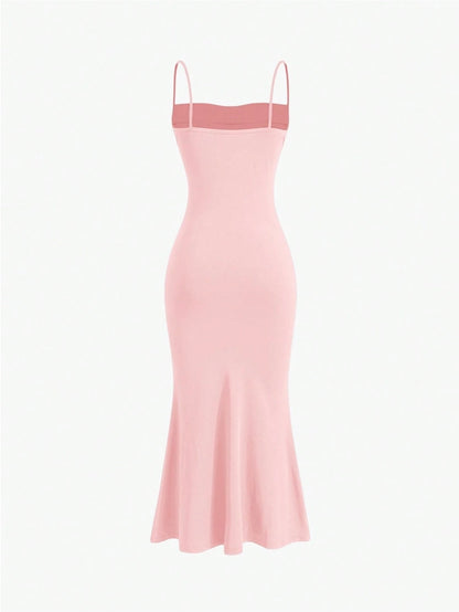 Elegant Pleated Mermaid Cami Maxi Dress – Ruched Backless Slip Dress for Evening & Parties