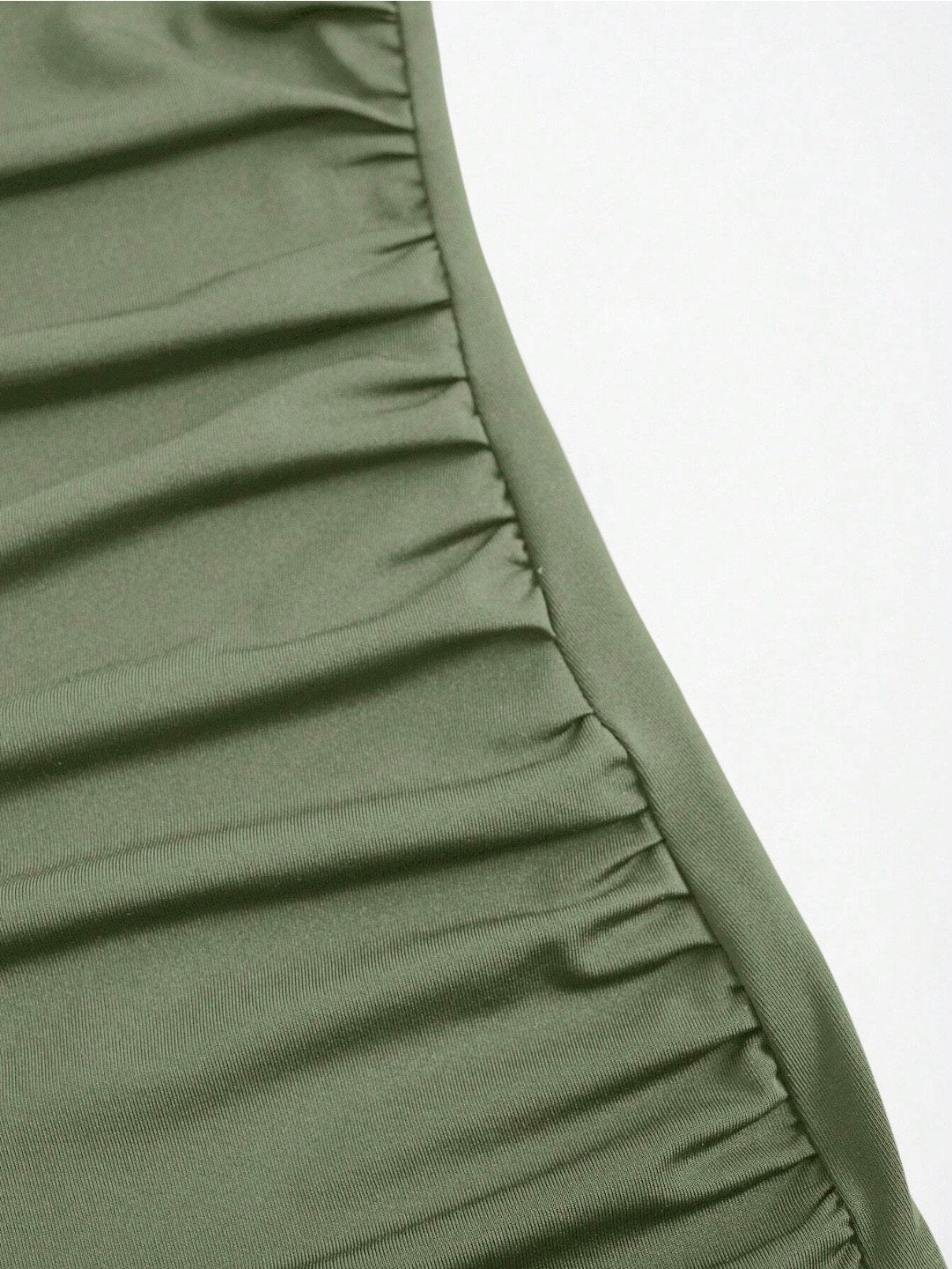Elegant Pleated Mermaid Cami Maxi Dress – Ruched Backless Slip Dress for Evening & Parties
