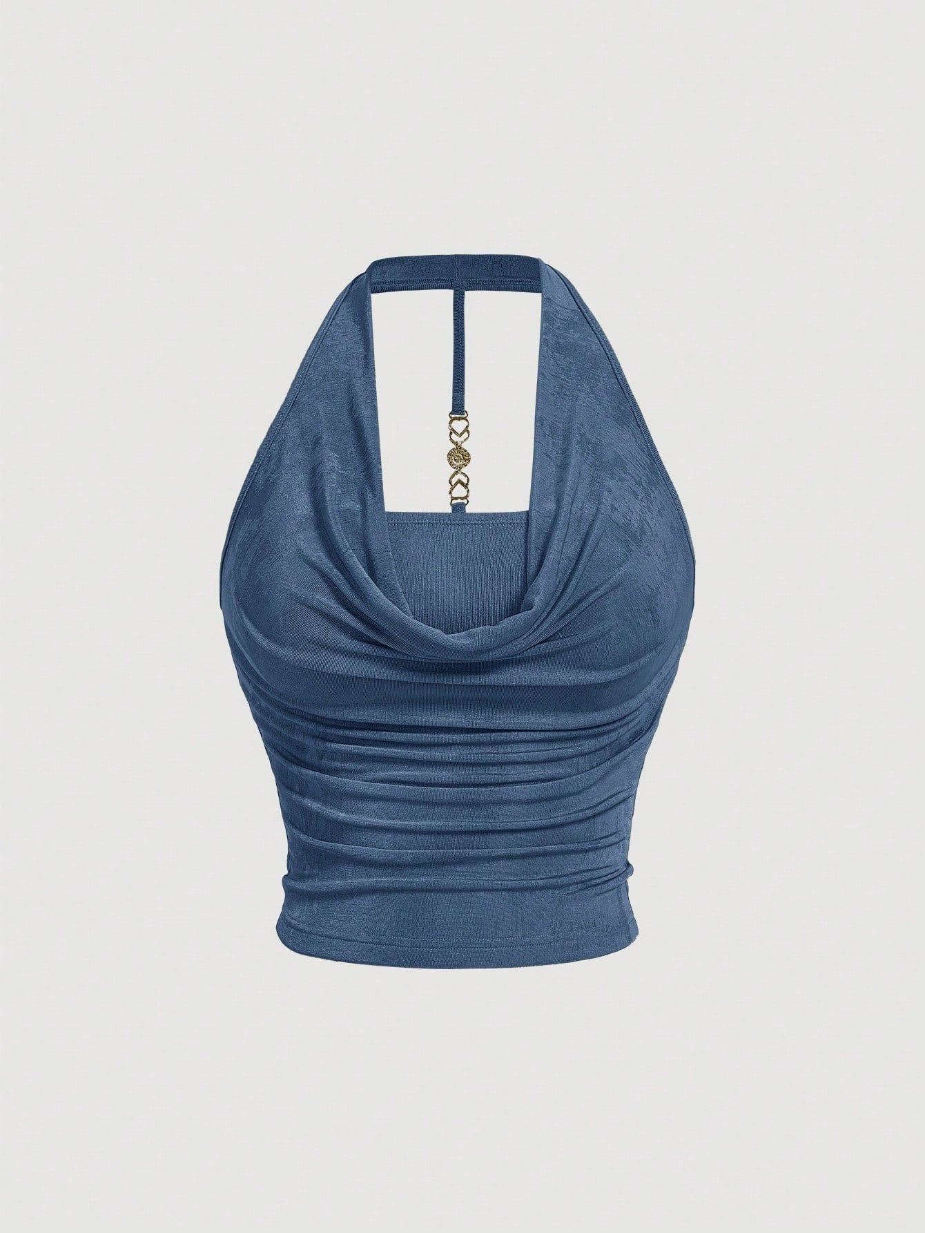 Draped Collar Halter Top