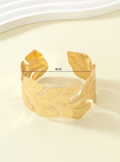 Bohemian Tree Leaf Metallic Bangle