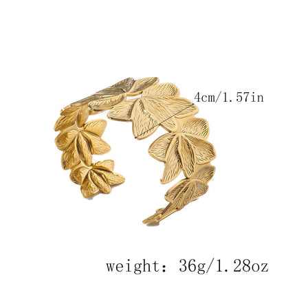 Golden Flower Open Cuff Bracelet | Elegant Floral Bangle Jewelry for Daily & Party Wear