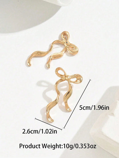 Bow Ribbon Earrings | Cute Romantic Drop Earrings for Party & Daily Wear