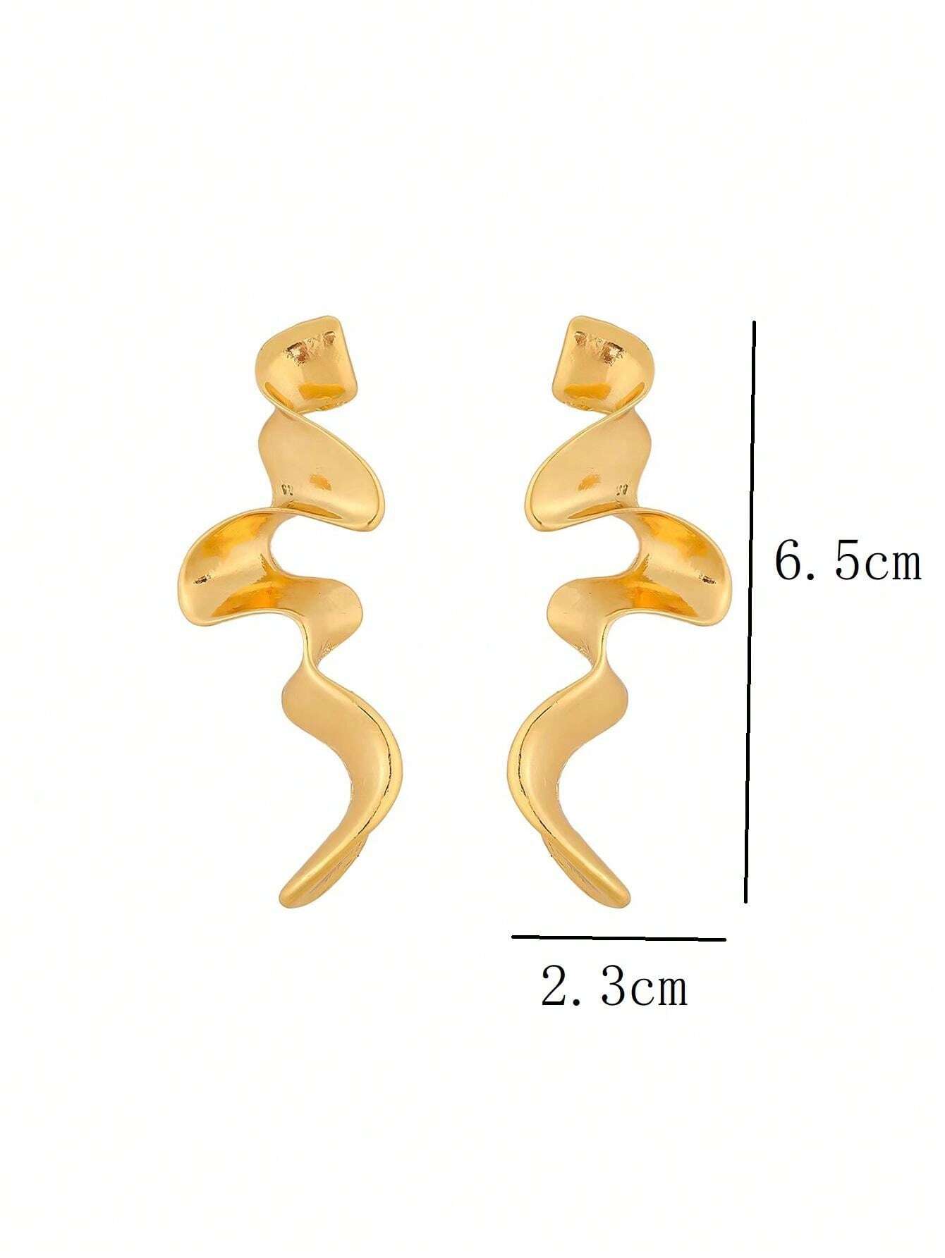 Twisted Spiral Liquid Metal Earrings | Snakeskin Geometric Design