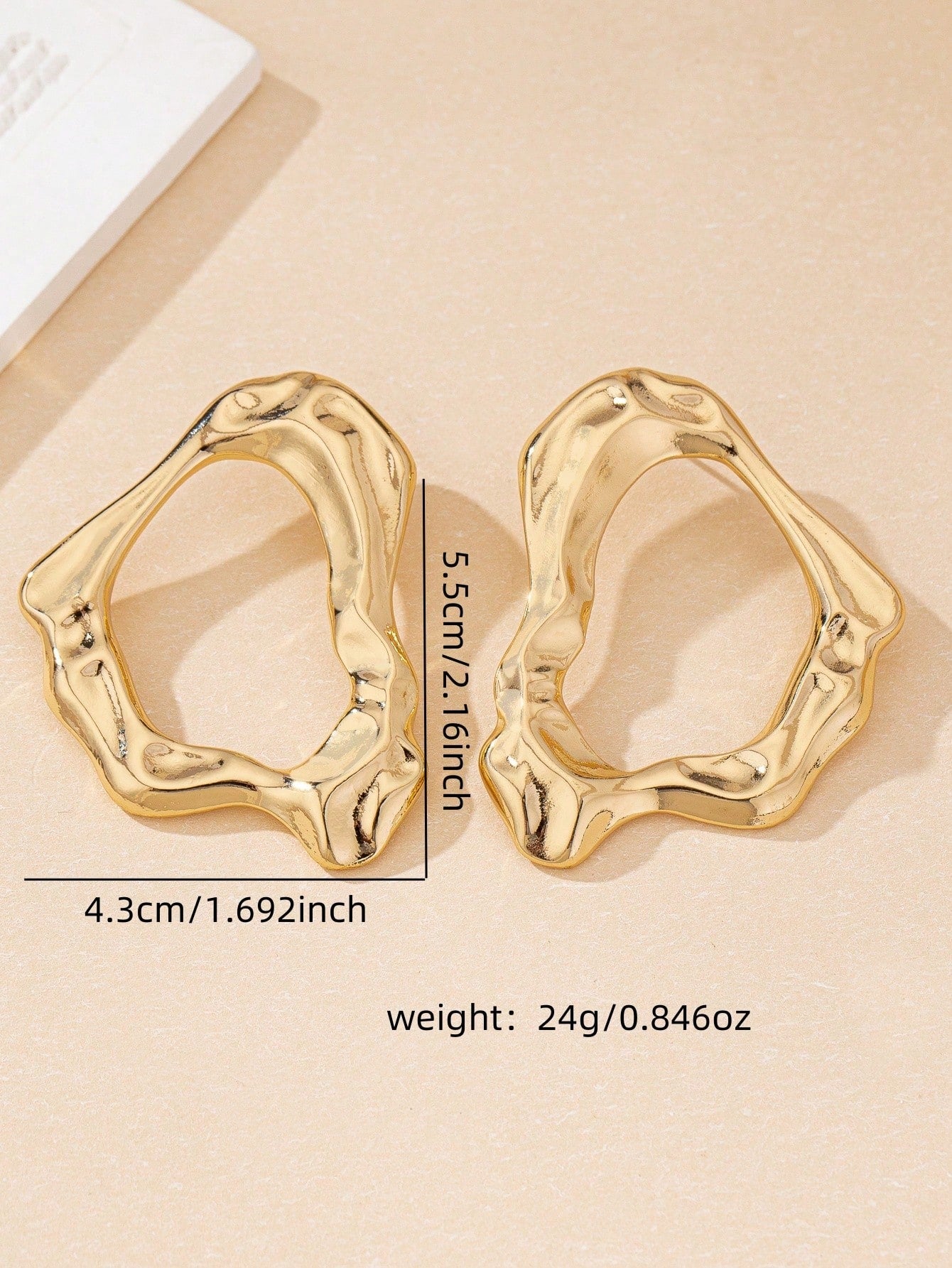 European & American Geometric Asymmetrical Hollow Stud Earrings