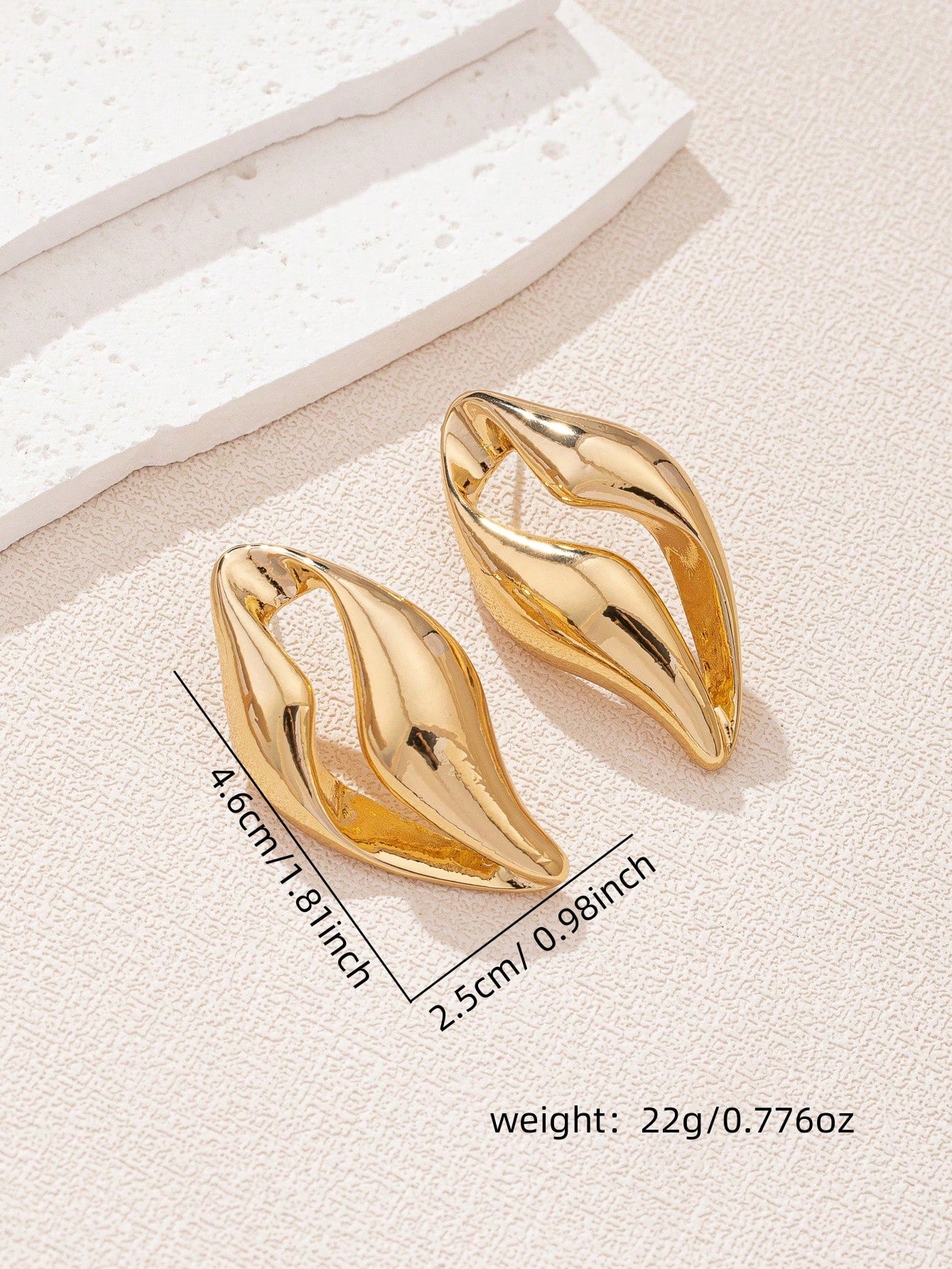 European & American Style Asymmetrical Hollow Out Earrings | Trendy Gold Geometric Studs for Women