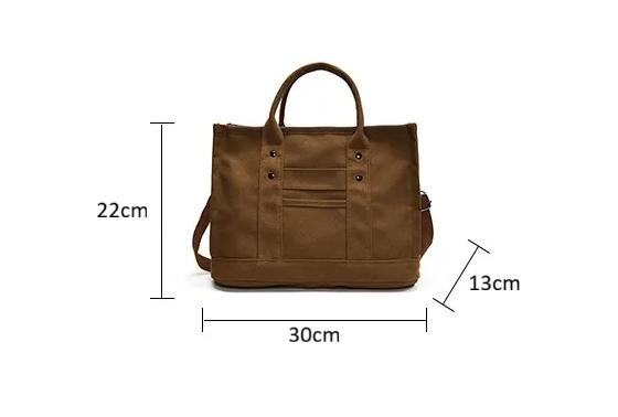 Canvas Shoulder Bag – Multi-Functional Crossbody Tote, Casual Daily Handbag, Lightweight & Durable