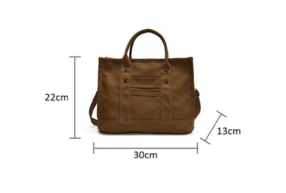 Canvas Shoulder Bag – Multi-Functional Crossbody Tote, Casual Daily Handbag, Lightweight & Durable