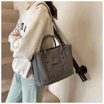 Canvas Shoulder Bag – Multi-Functional Crossbody Tote, Casual Daily Handbag, Lightweight & Durable