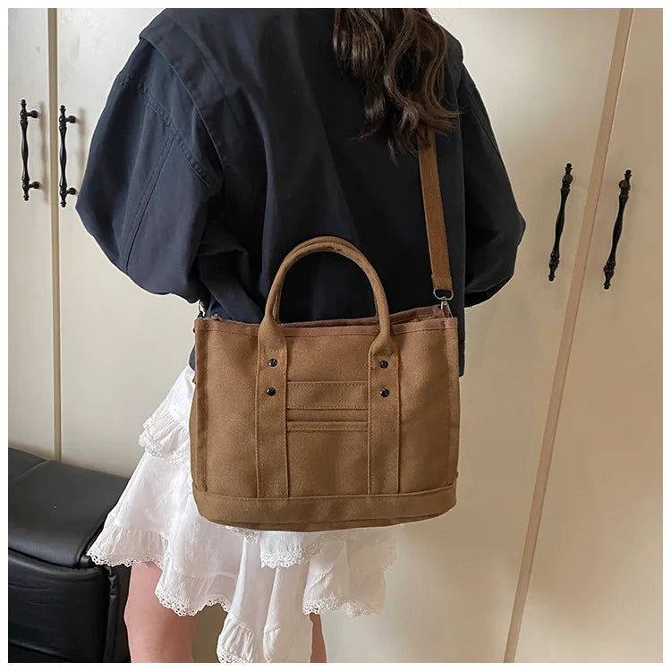 Canvas Shoulder Bag – Multi-Functional Crossbody Tote, Casual Daily Handbag, Lightweight & Durable