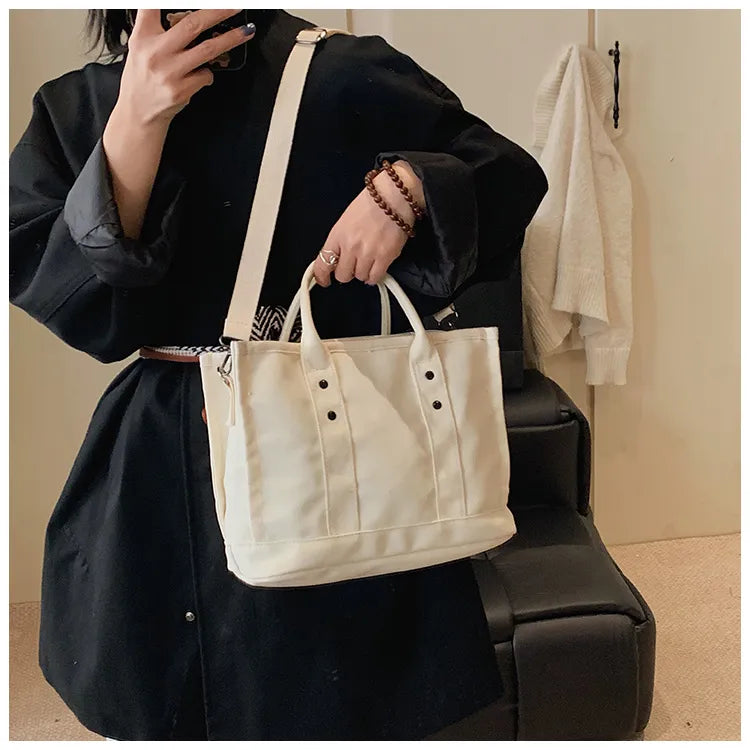 Canvas Shoulder Bag – Multi-Functional Crossbody Tote, Casual Daily Handbag, Lightweight & Durable