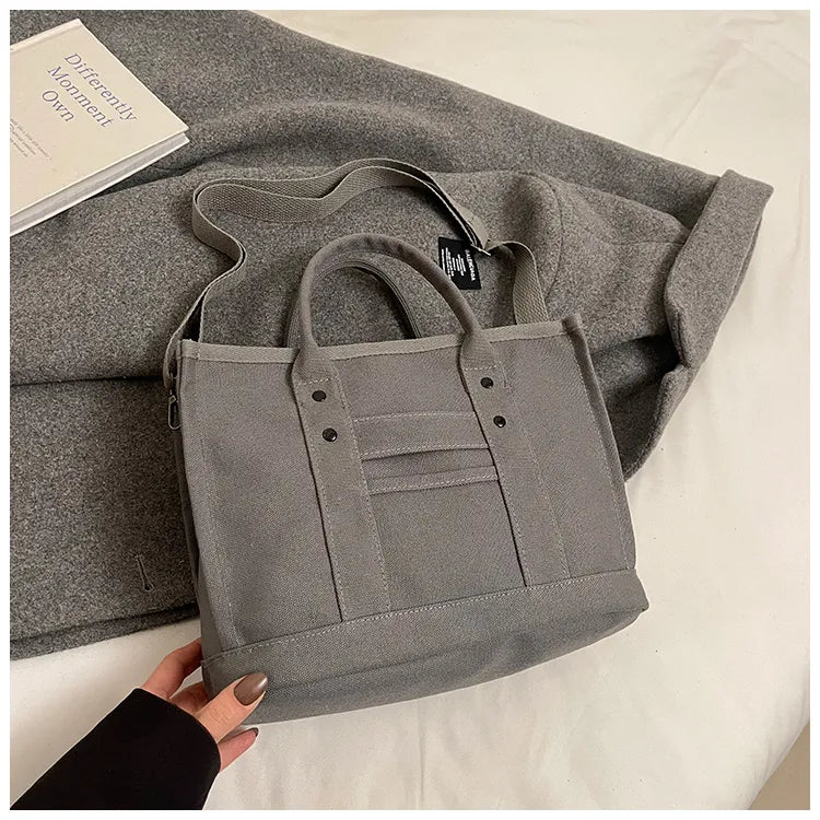 Canvas Shoulder Bag – Multi-Functional Crossbody Tote, Casual Daily Handbag, Lightweight & Durable