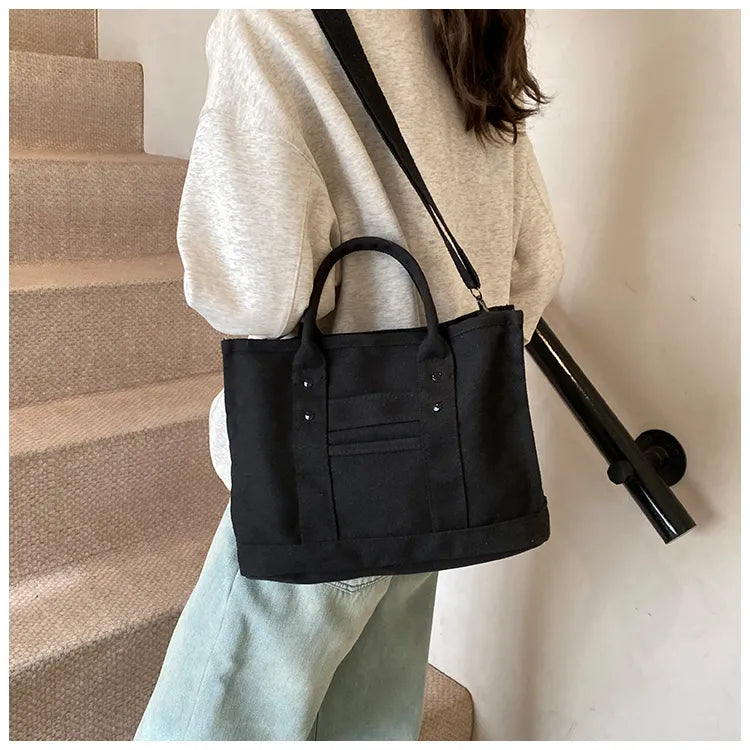 Canvas Shoulder Bag – Multi-Functional Crossbody Tote, Casual Daily Handbag, Lightweight & Durable